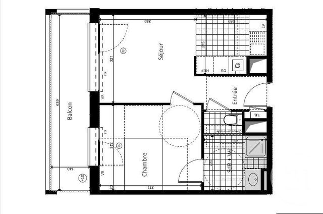 Appartement T2 à louer - 2 pièces - 36.73 m2 - ST JACQUES DE LA LANDE - 35 - BRETAGNE - Century 21 Dréano Immobilier
