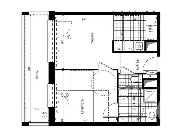 Appartement T2 à louer - 2 pièces - 36.89 m2 - ST JACQUES DE LA LANDE - 35 - BRETAGNE - Century 21 Dréano Immobilier