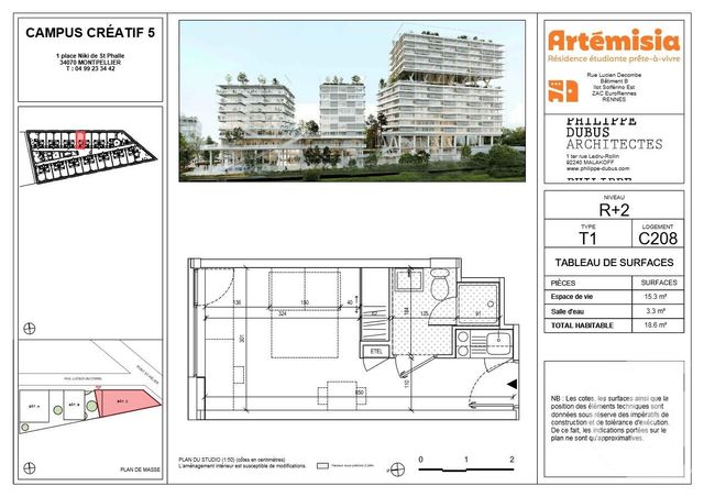 Appartement T1 à vendre - 1 pièce - 18.6 m2 - RENNES - 35 - BRETAGNE - Century 21 Dréano Immobilier