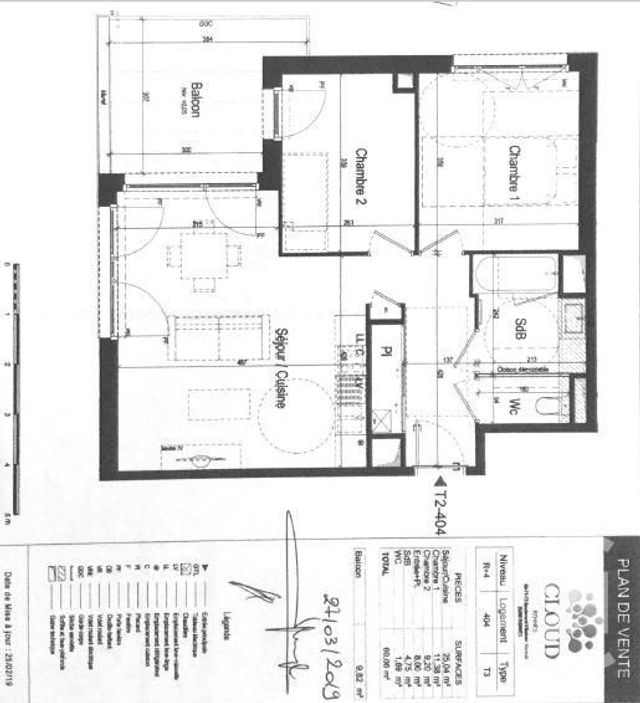 Appartement T3 à louer - 3 pièces - 60.06 m2 - RENNES - 35 - BRETAGNE - Century 21 Dréano Immobilier